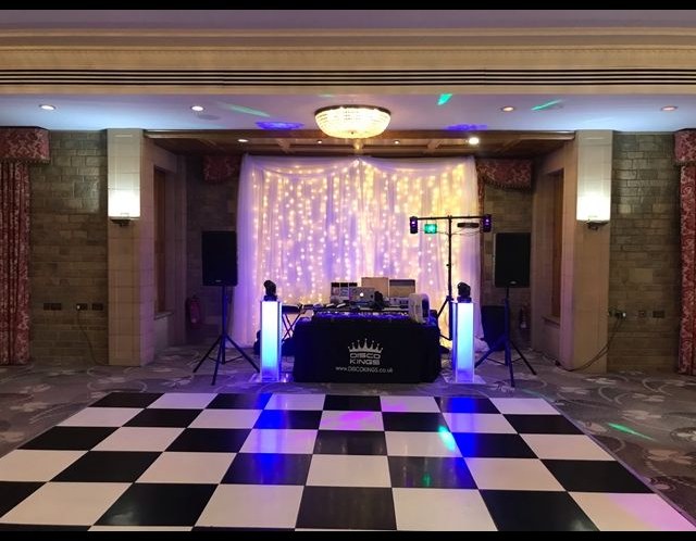 Hotel wedding checkered dance floor